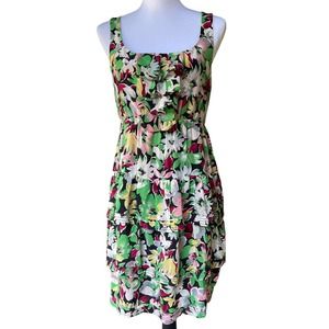 Moulinette Soeurs Dress Anthropologie Womens 6 Floral Silk Lined Flowy Romantic